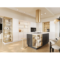 HAVENA Signature SCARLET – Cuisine premium bois clair & noir mat avec îlot design